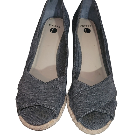 Jessica Bluish Gray Wedge Espadrilles 6M - Picture 2 of 6